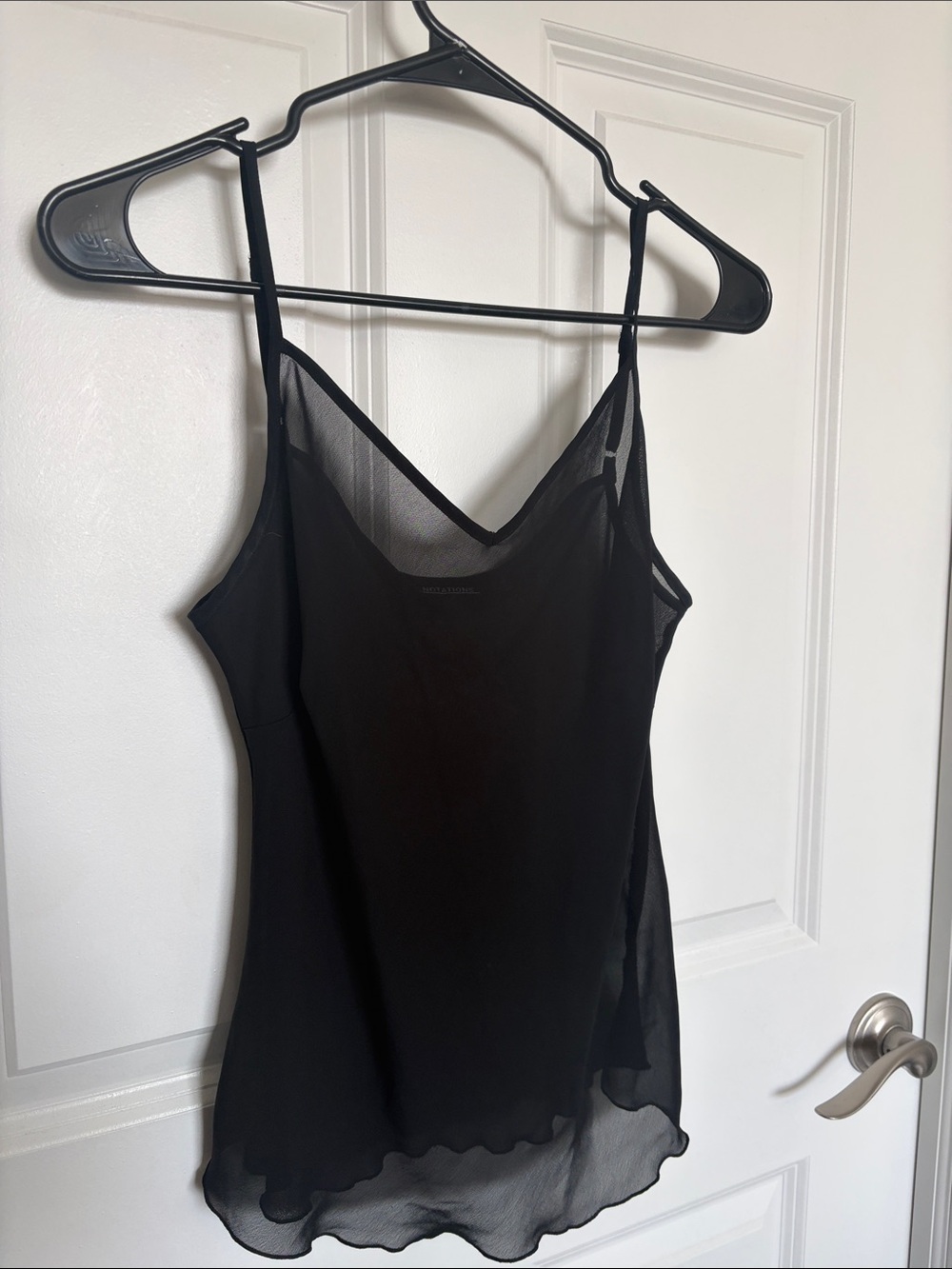 Notations Black Sheer Spaghetti Strap Camisole